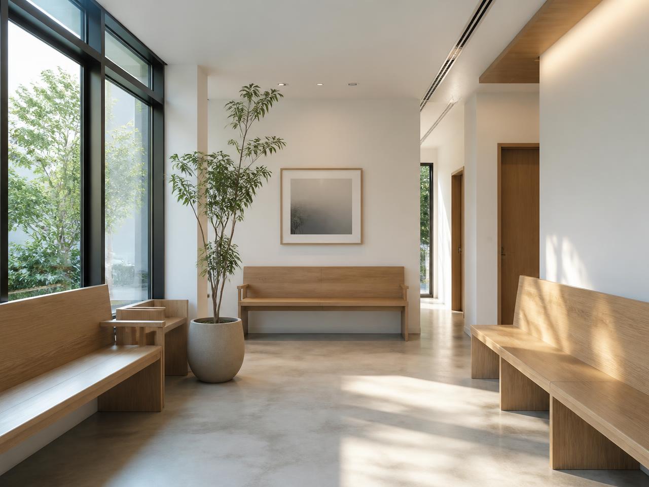 Bright, modern waiting area inside the Palmetto, Florida clinic